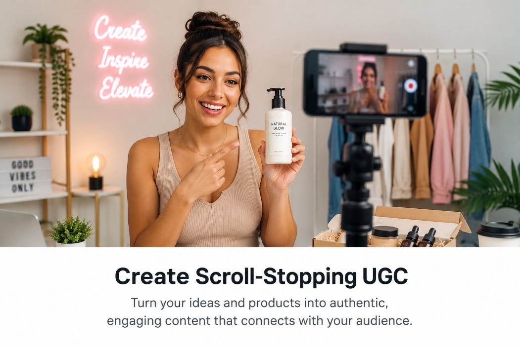 Upload your product image - select nfluencer - generate video in seconds